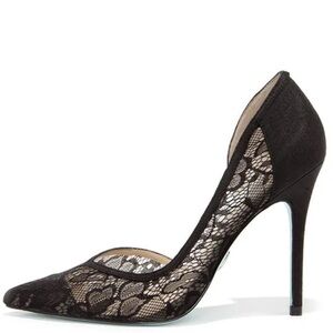 NEW Betsey Johnson Grace Black Lace D'Orsay Point Toe Heels Size 11